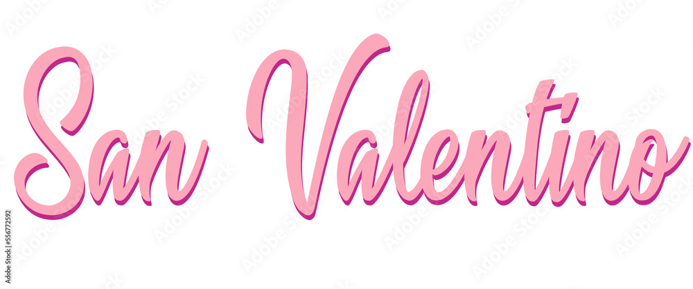 San Valentino. Happy Valentine's Day written in Italian, red color, holiday vector graphics, suitable for greeting card, message, banner, icon