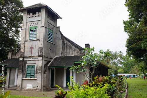Missionary Church on Dobu Island in the D'Entrecasteaux Islands, Papua New Guinea; Dobu Island, D'Entrecasteaux Islands, Papua New Guinea photo