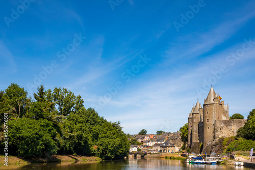 Josselin Castle on the River Oust; Josselin, Morbihan, North-West France, France photo