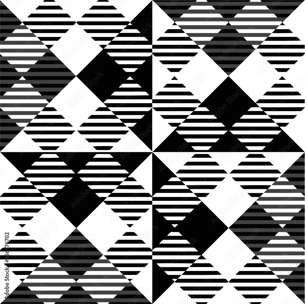 Vector pattern in geometric ornamental style. Black and white abstract background. Seamless repeat pattern. Vector pattern in geometric ornamental style. Black and white abstract background. Seamless repeat pattern.