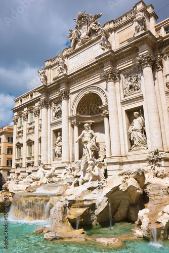 The iconic Trevi Fountain and the Palazzo Poli; Rome, Lazio, Italy photo