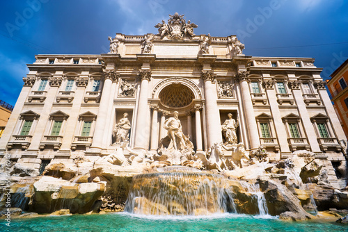 The iconic Trevi Fountain and the Palazzo Poli; Rome, Lazio, Italy photo