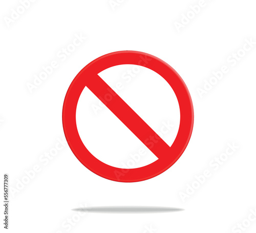 3d prohibition sign, no symbol isolated on white background photo