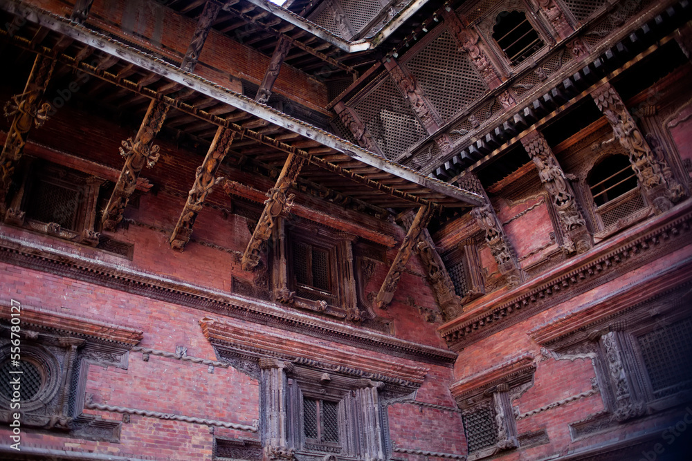 The ancient walls of a palace in Durbar Square. The ancient walls of a palace in Durbar Square.