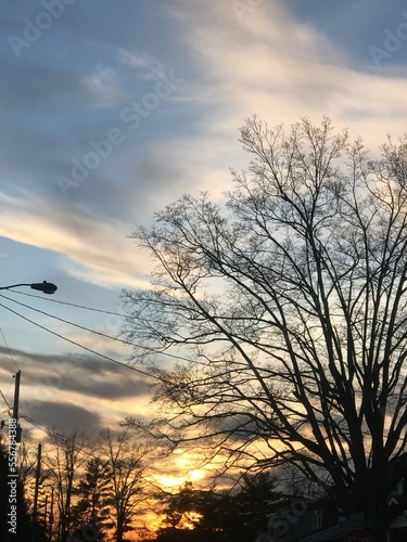 sunset over the city