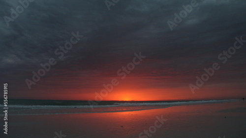 dark sky sunset seascape waves