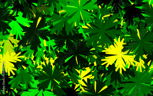 Dark Green, Yellow vector elegant pattern with flowers.