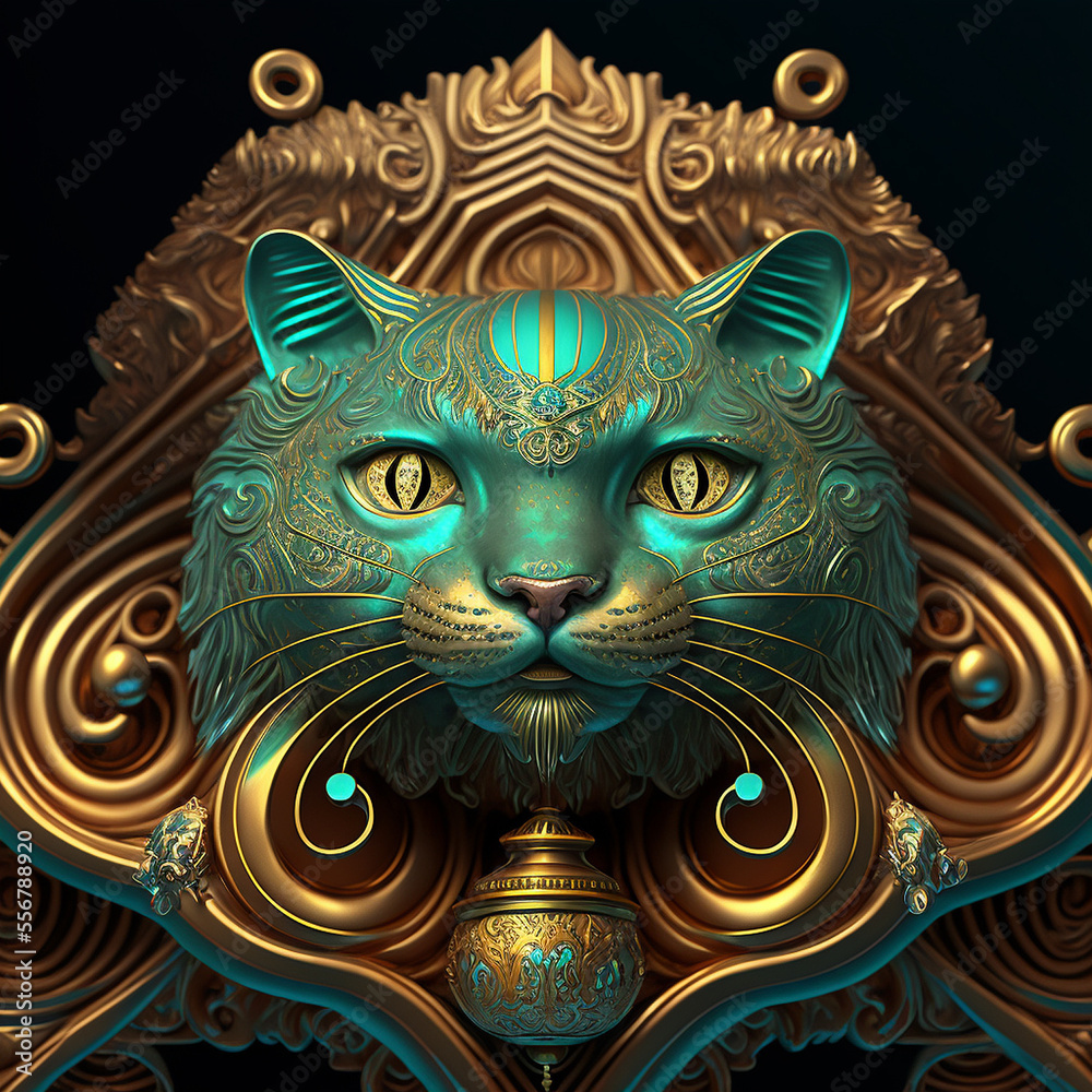 Fototapeta premium Ancient Egyptian cat, goddess of Egypt