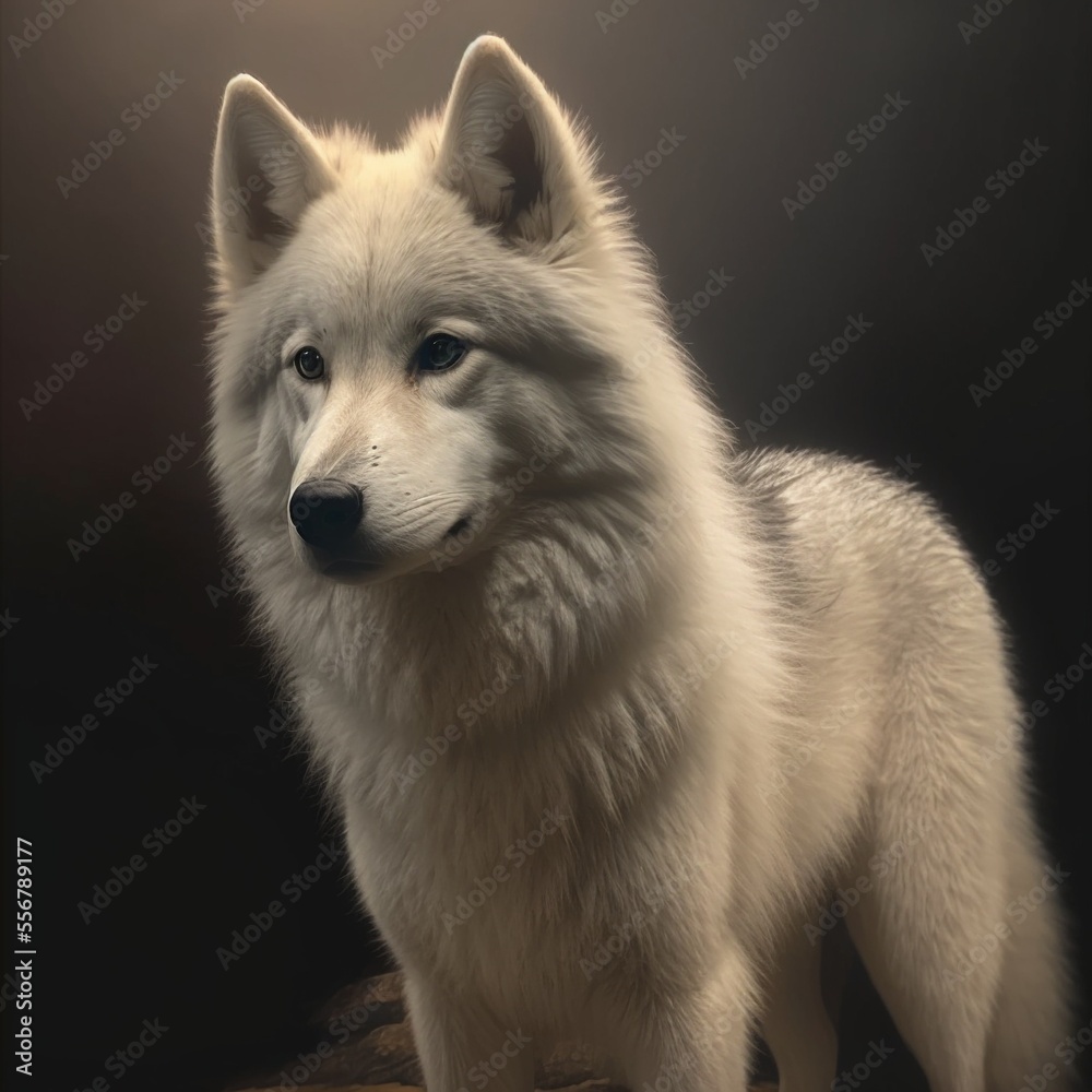 Naklejka premium big white wolf - Generative AI