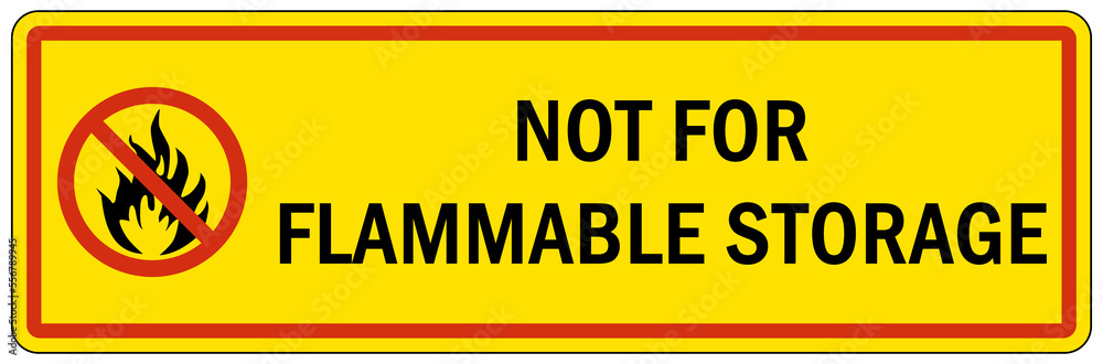 Fire hazard, flammable storage sign and labels Fire hazard, flammable storage sign and labels