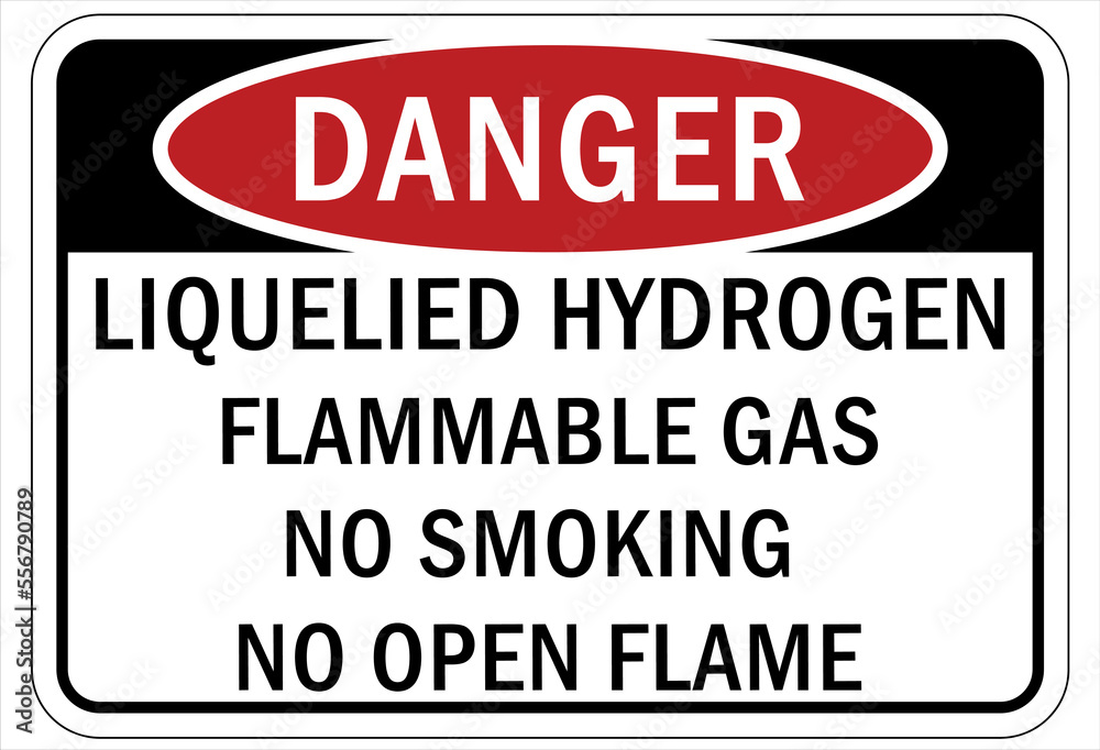 Fire hazard, flammable gas sign and labels Fire hazard, flammable gas sign and labels