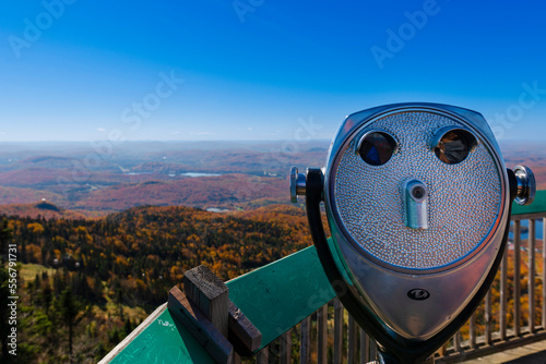 Telescope viewer at Mont Tremblant Ski Resort in Quebec, Canada; Mont-Tremblant, Quebec, Canada photo
