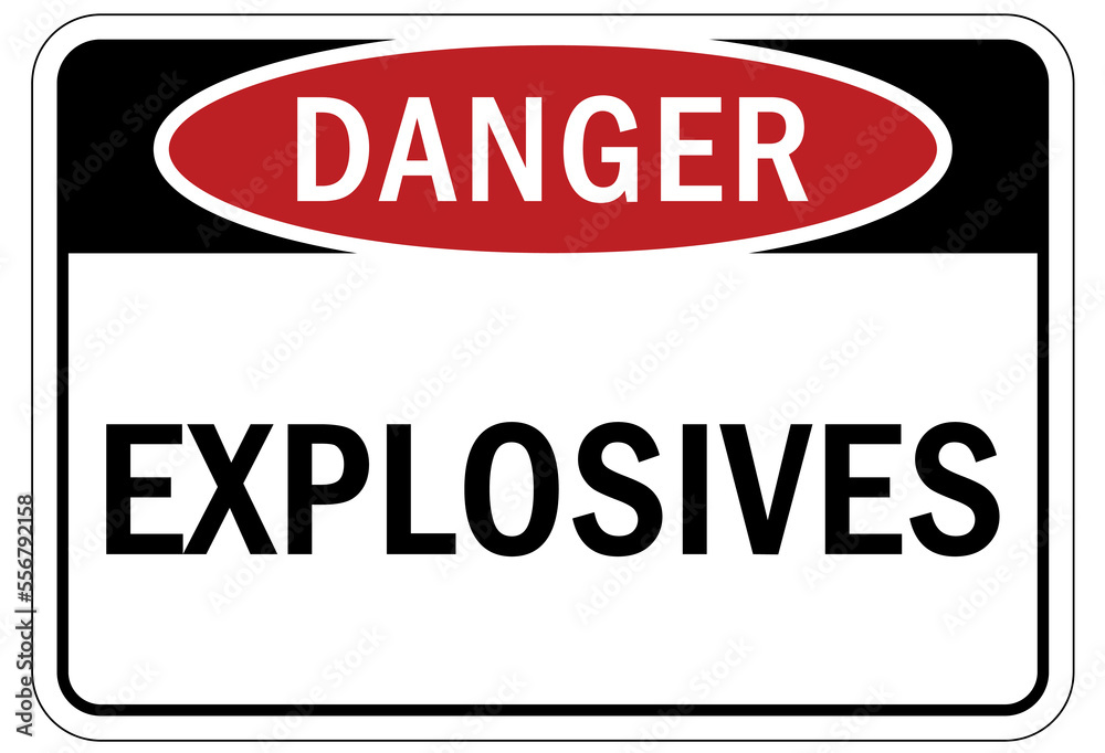 Explosive material combustible dust sign and labels Explosive material combustible dust sign and labels
