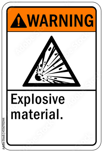 Explosive material combustible dust sign and labels