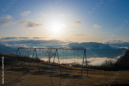 大分県玖珠町の伐株山の雲海