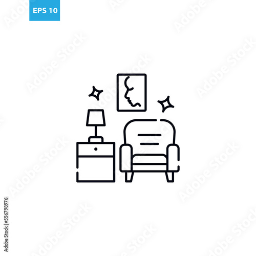 Living room line icon Vector illustration