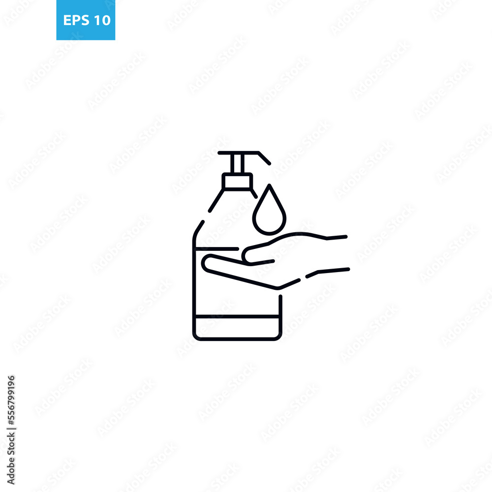 Hand sanitizer line icon Vector illustration Hand sanitizer line icon Vector illustration