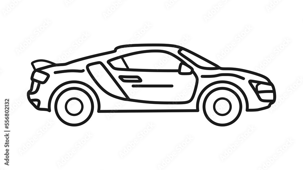 perfect Sport Car outline icon, vector illustration in trendy design style, isolated on white background. The best editable graphic resources for many purposes.