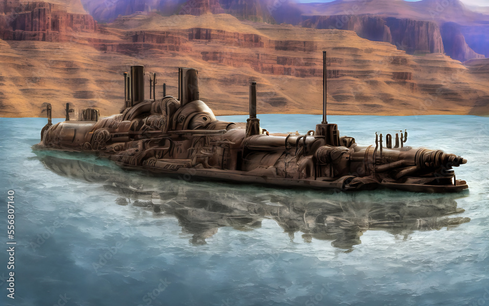Early pioneering days of steampunk vessels on the Colorado river.