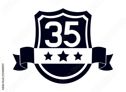 badge with number thirtyfive photo