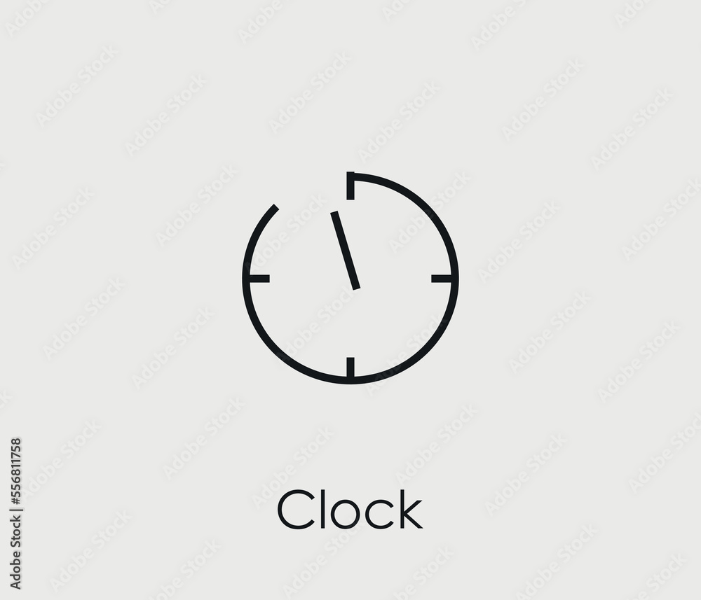 Clock vector icon. Editable stroke. Symbol in Line Art Style for Design, Presentation, Website or Mobile Apps Elements, Logo. Clock symbol illustration. Pixel vector graphics - Vector Clock vector icon. Editable stroke. Symbol in Line Art Style for Design, Presentation, Website or Mobile Apps Elements, Logo. Clock symbol illustration. Pixel vector graphics - Vector