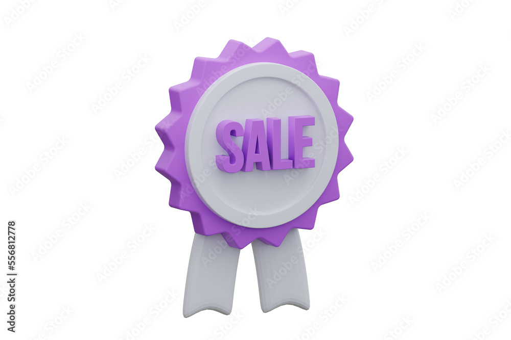 Badge Sale isolate white background. 3d rendering Badge Sale isolate white background. 3d rendering