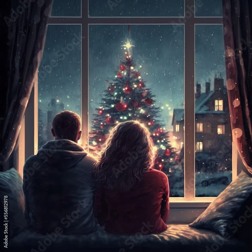 Wallpaper Mural christmas day, lovers, generative ai Torontodigital.ca