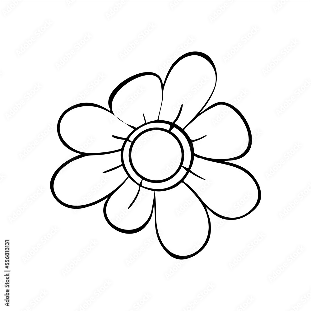Illustration of an asymmetrical flower icon. Illustration of an asymmetrical flower icon.