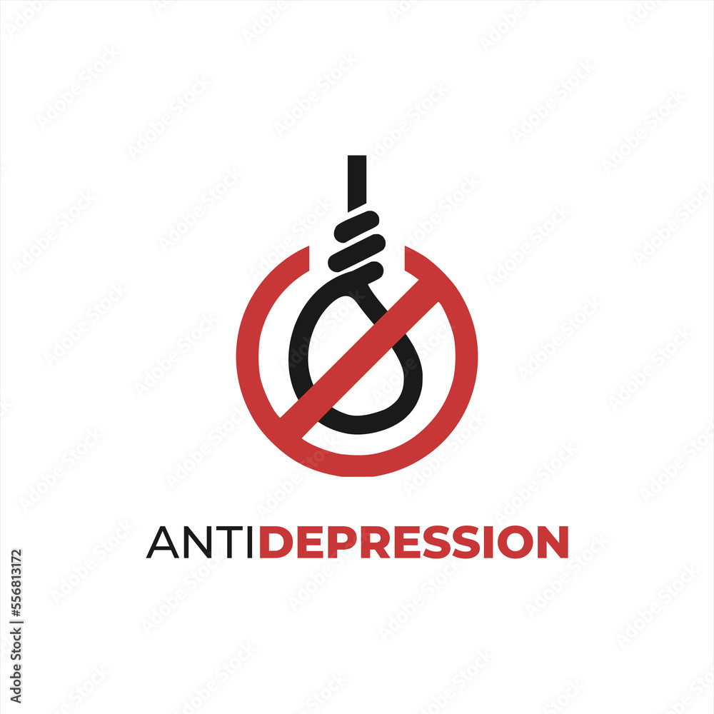 Anti Depression Logo vector illustration. Simple icon or logo about
