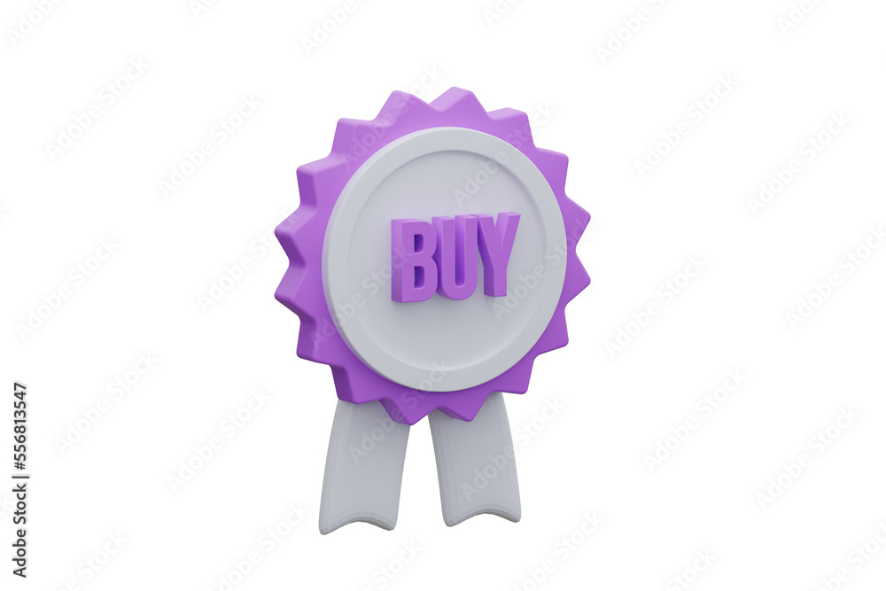 Badge buy isolate white background. 3d rendering Badge buy isolate white background. 3d rendering