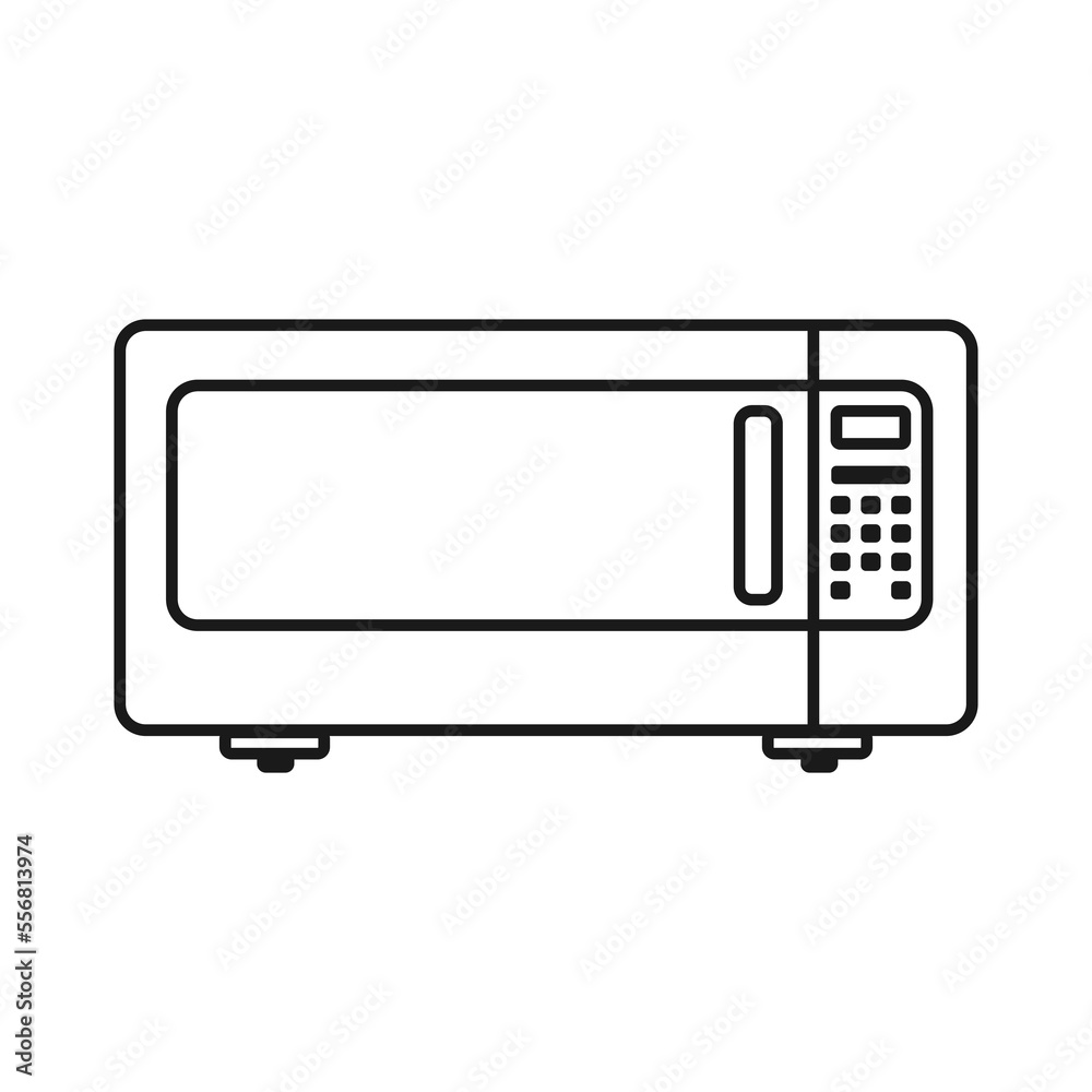 Kitchen Microwave outline icon, kitchen ware vector illustration in trendy design style, isolated on white background. Perfect editable graphic resources for many purposes. Kitchen Microwave outline icon, kitchen ware vector illustration in trendy design style, isolated on white background. Perfect editable graphic resources for many purposes.