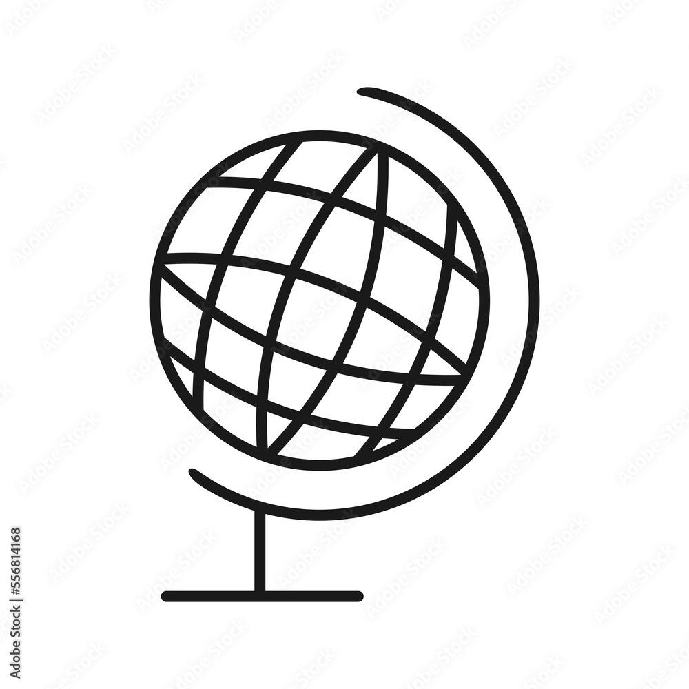 Globe outline icon, educational props vector illustration in trendy design style, isolated on white background. Perfect editable graphic resources for many purposes. Globe outline icon, educational props vector illustration in trendy design style, isolated on white background. Perfect editable graphic resources for many purposes.