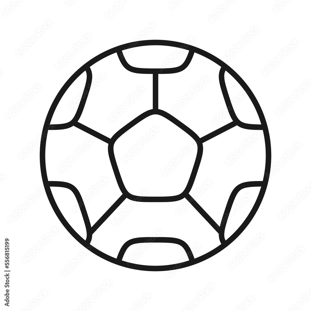 Fototapeta premium Soccer ball icon outline. Football Equipment icons vector illustration collection in trendy design style, isolated on white background. The best editable graphic resources for many purposes.