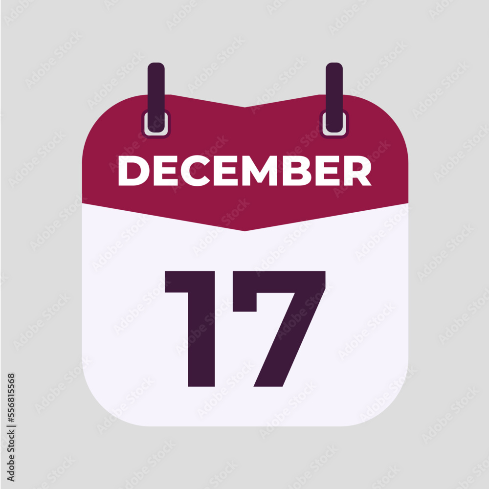 December 17 flat daily spiral calendar icon date vector image in matching color scheme. Suitable and perfect for design material, such as event or reminder. December 17 flat daily spiral calendar icon date vector image in matching color scheme. Suitable and perfect for design material, such as event or reminder.