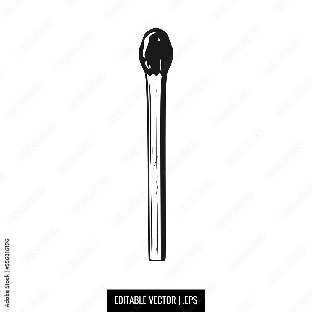 Matchstick Icon vector illustration, in trendy design style, isolated on white background. Unused Unlit match stick symbol. Perfect for your graphic resources. Really editable vector .eps Matchstick Icon vector illustration, in trendy design style, isolated on white background. Unused Unlit match stick symbol. Perfect for your graphic resources. Really editable vector .eps