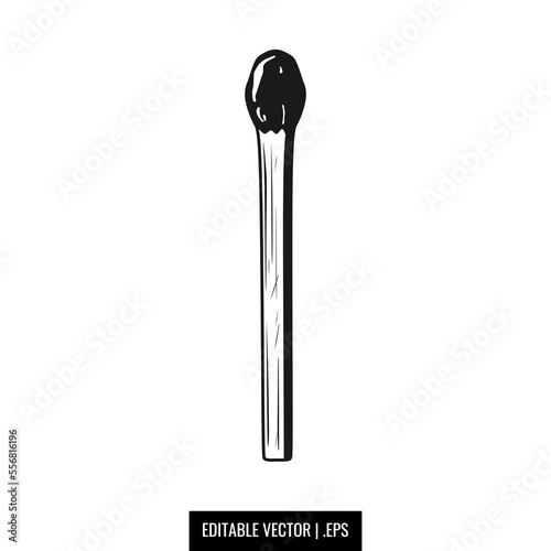 Matchstick Icon vector illustration, in trendy design style, isolated on white background. Unused Unlit match stick symbol. Perfect for your graphic resources. Really editable vector .eps