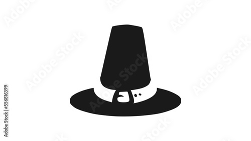 Pilgrim hat icon on Thanksgiving, in trendy vector design style. Thanksgiving Hat Symbol Illustration, isolated on white background. Suitable for many purposes. photo