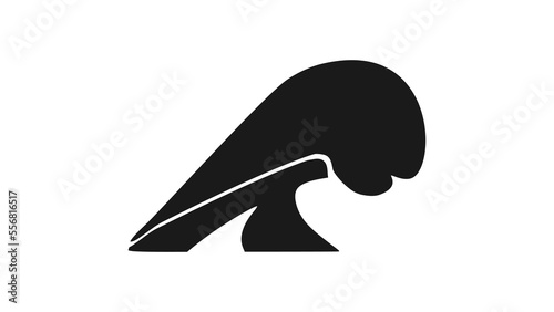 Tsunami Wave black icon vector in trendy design style. Dangerous ocean wave. Suitable for many purposes.