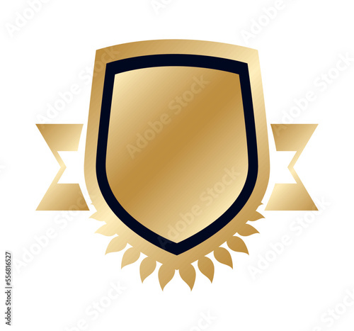 decorative golden shield badge