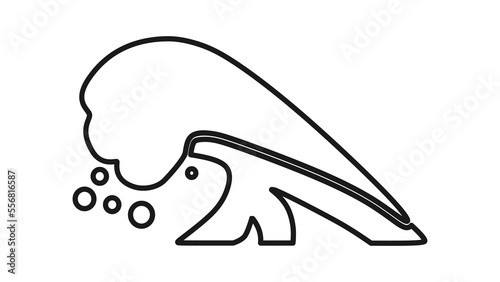 Tsunami Wave outline icon vector in trendy design style. Dangerous ocean wave. Suitable for many purposes.