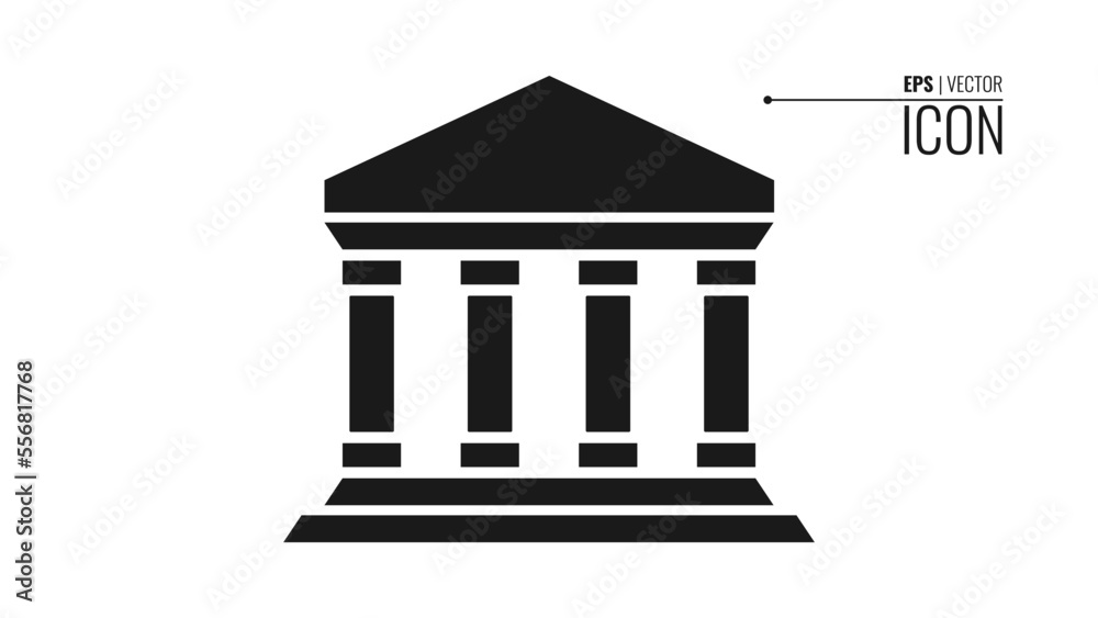 Bank Building Icon Vector. The Best Illustration Symbol Template in trendy design style. Suitable for many purposes.