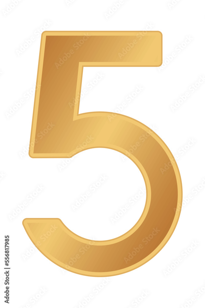 golden number five icon golden number five icon