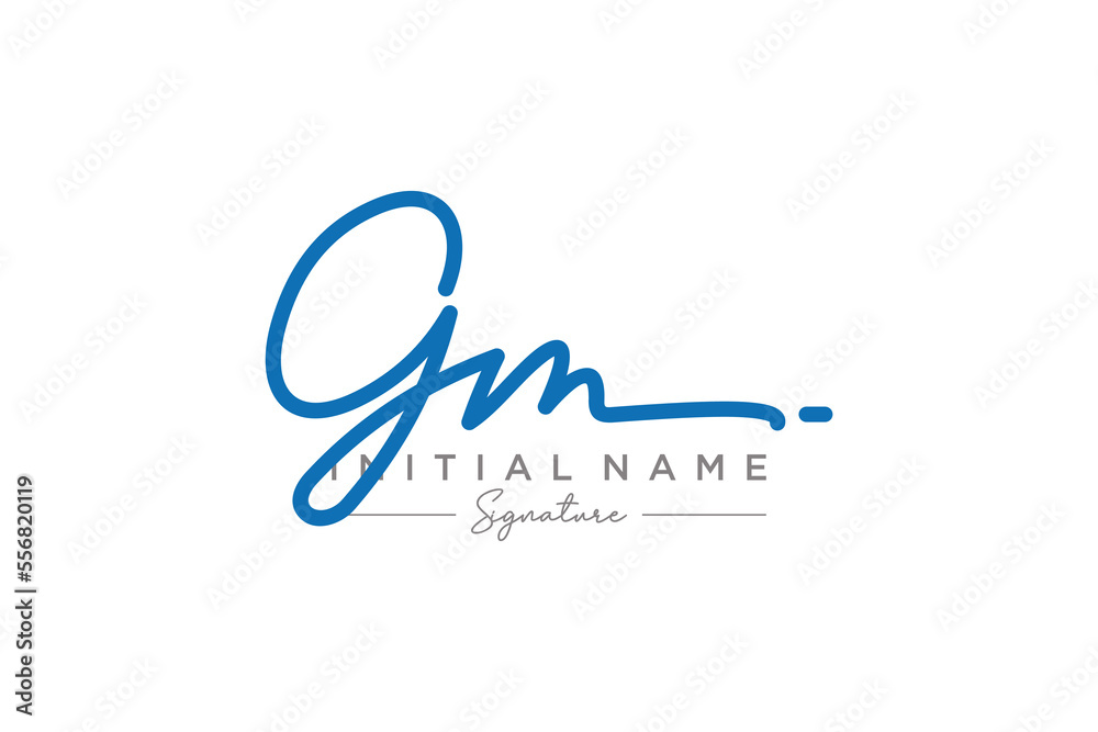 Initial GM signature logo template vector. Hand drawn Calligraphy lettering Vector illustration. Initial GM signature logo template vector. Hand drawn Calligraphy lettering Vector illustration.