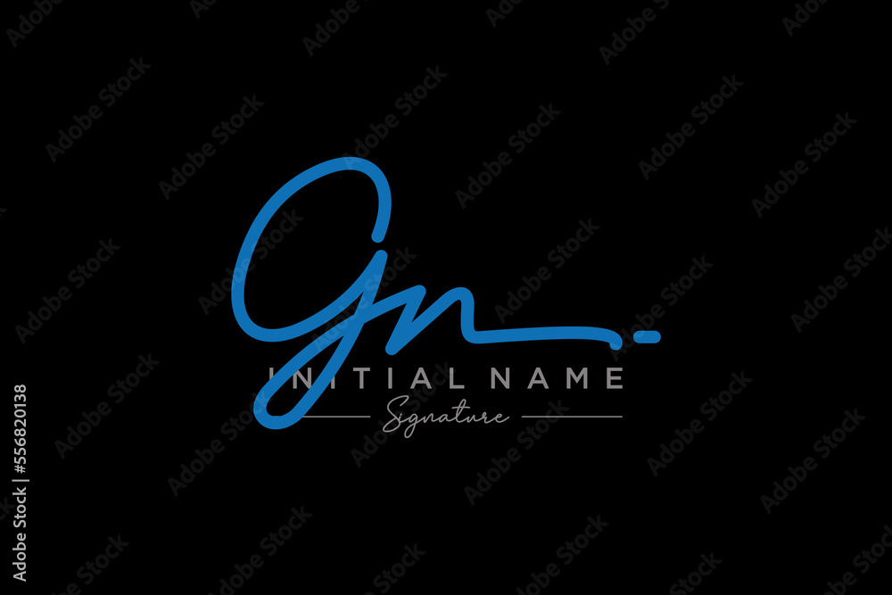 Initial GN signature logo template vector. Hand drawn Calligraphy lettering Vector illustration. Initial GN signature logo template vector. Hand drawn Calligraphy lettering Vector illustration.