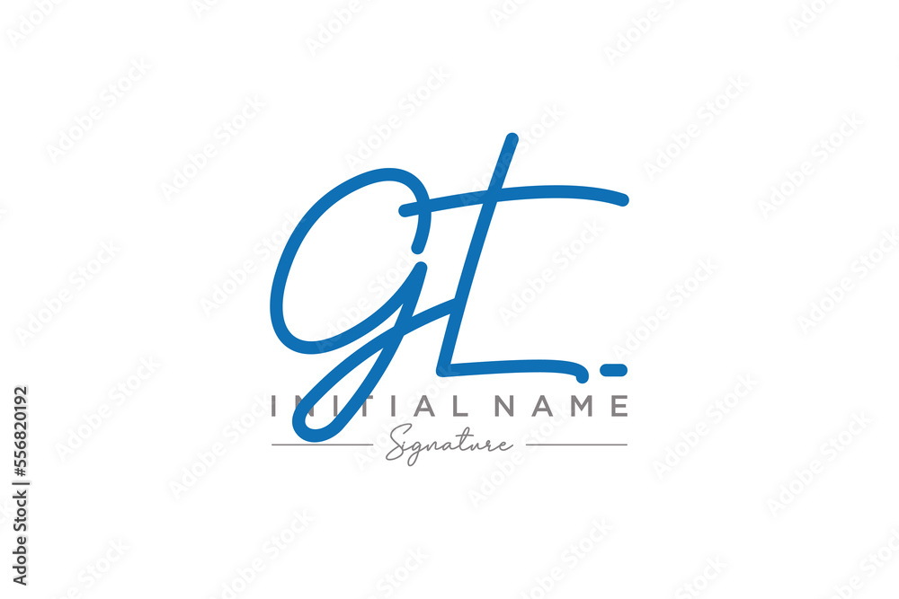 Initial GT signature logo template vector. Hand drawn Calligraphy lettering Vector illustration. Initial GT signature logo template vector. Hand drawn Calligraphy lettering Vector illustration.