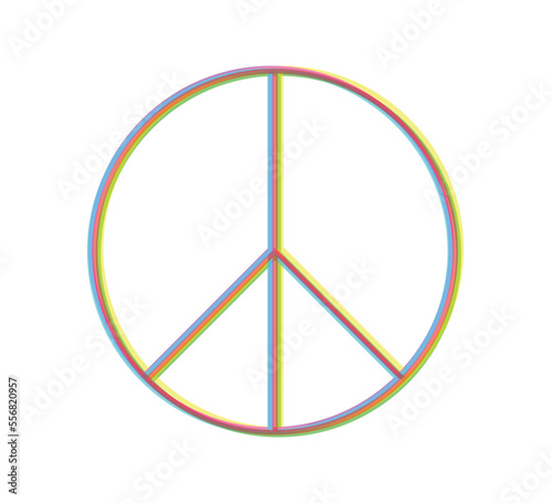 vector design with multicolored peace symbol on white background