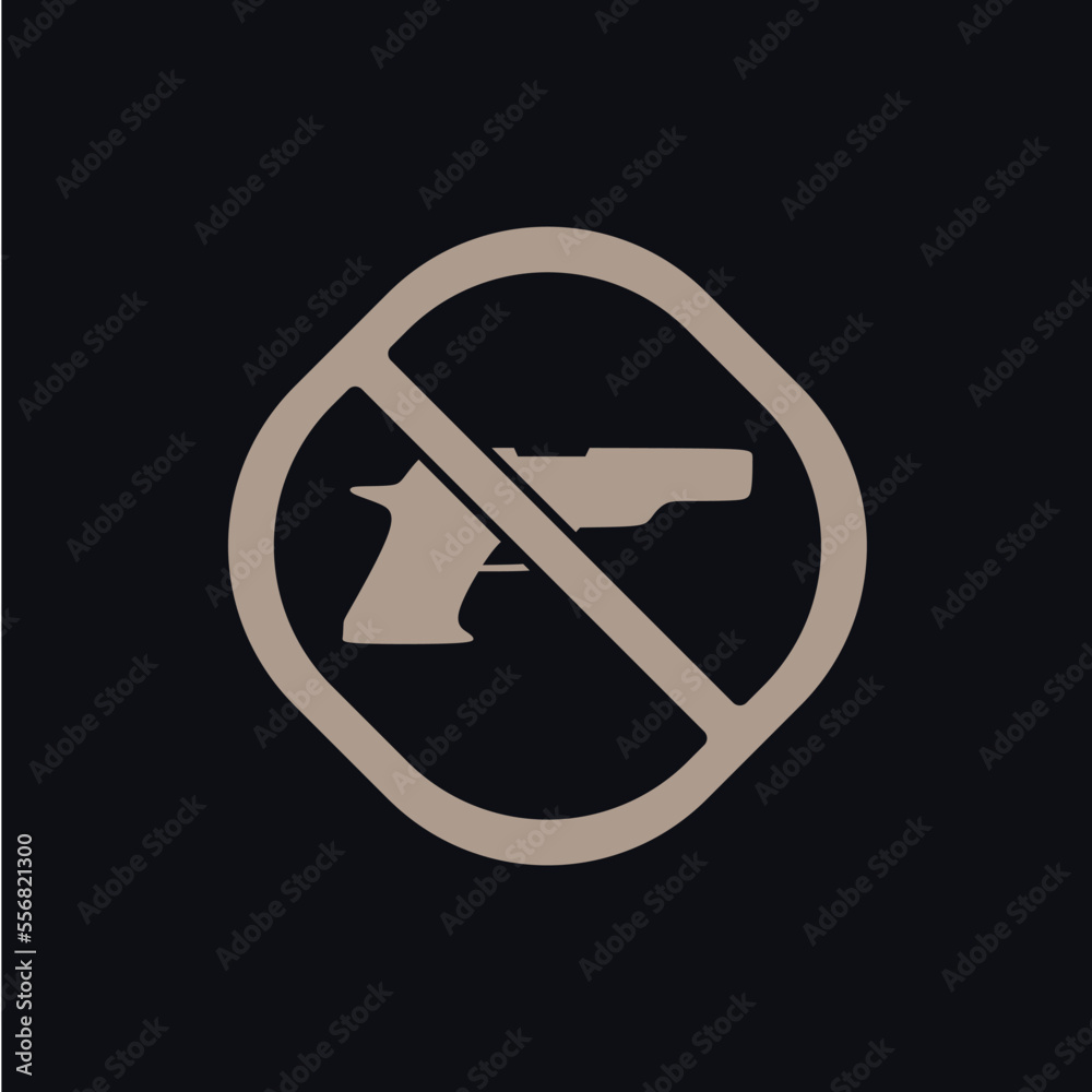 The best No Gun Sign icon vector. Prohibition symbol illustration in trendy style. Suitable for many purpose. The best No Gun Sign icon vector. Prohibition symbol illustration in trendy style. Suitable for many purpose.