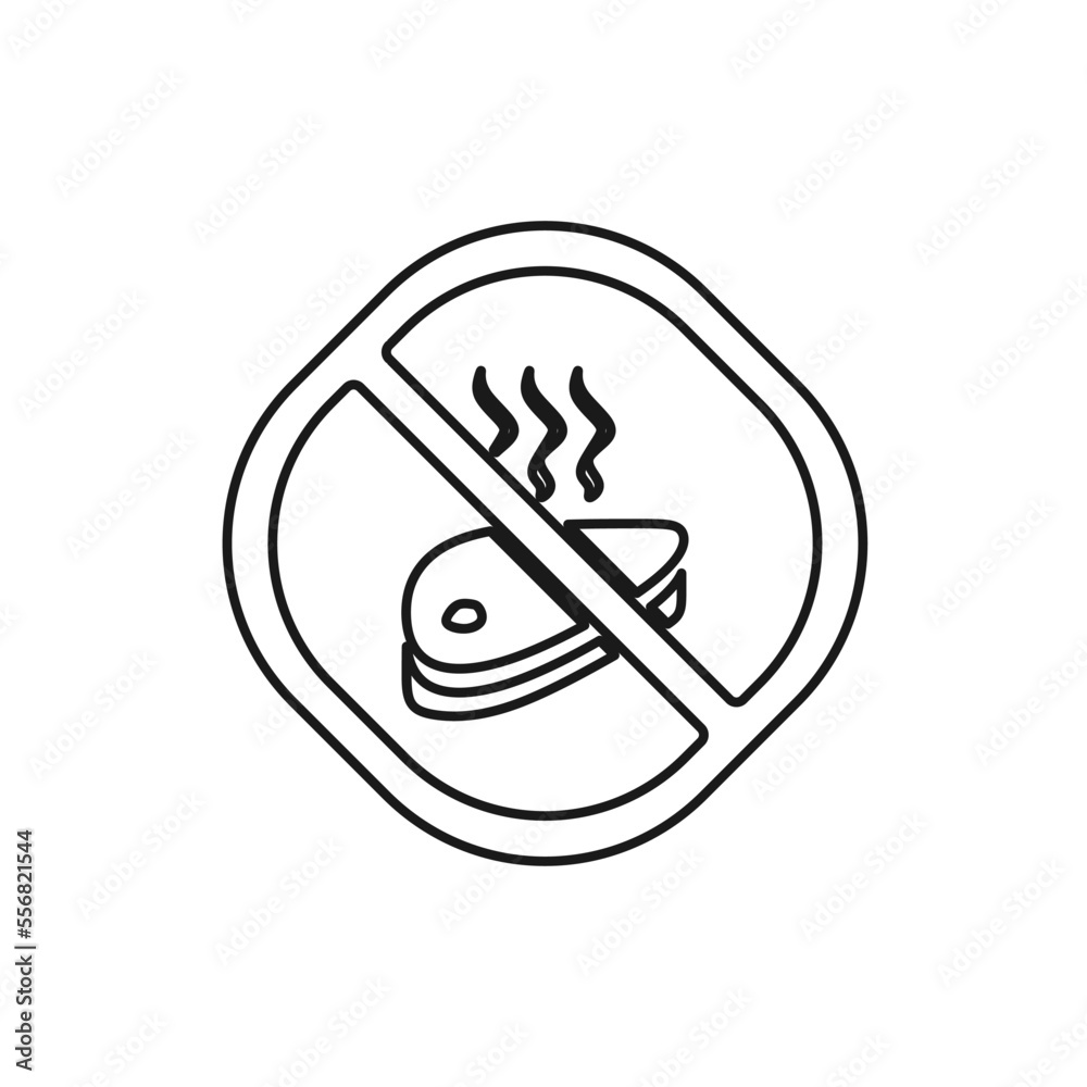 The best No Grill Steak icon vector. Prohibition symbol illustration in trendy style. Suitable for many purpose. The best No Grill Steak icon vector. Prohibition symbol illustration in trendy style. Suitable for many purpose.
