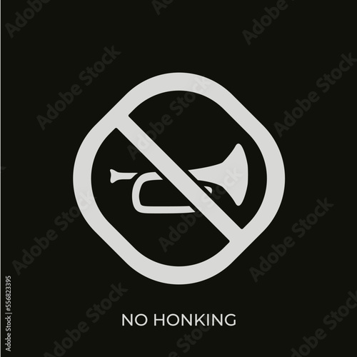 The best No Honking sign icon. No Horn Symbol illustration with unique style. Suitable for many purpose.