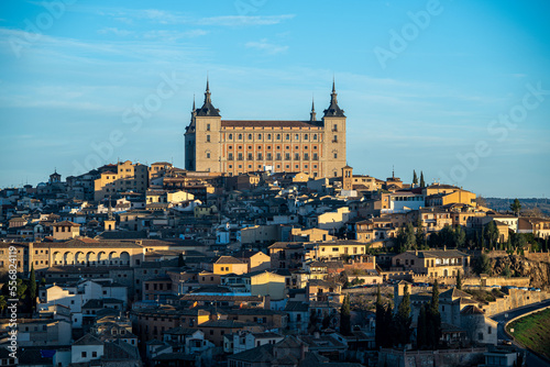 Views of the city of Toledo and its Alcazar, civil and military fortification, during sunrise on a clear and sunny day © MARIO MONTERO ARROYO